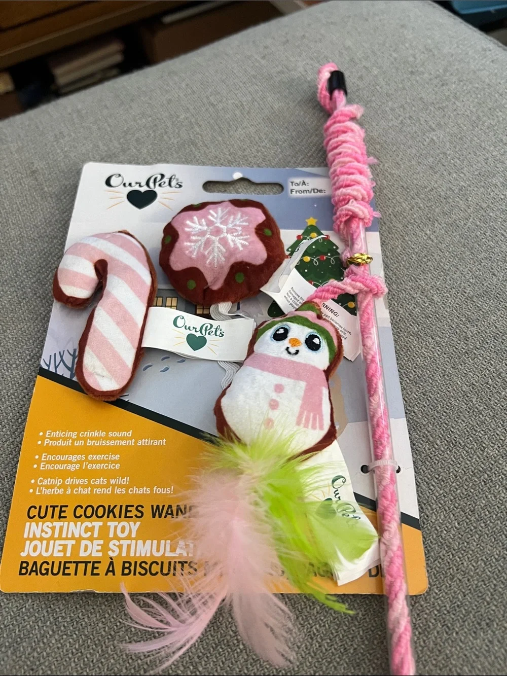 OurPets Cute Cookies Wand Instinct Cat Toy - New Holiday Edition - NWT